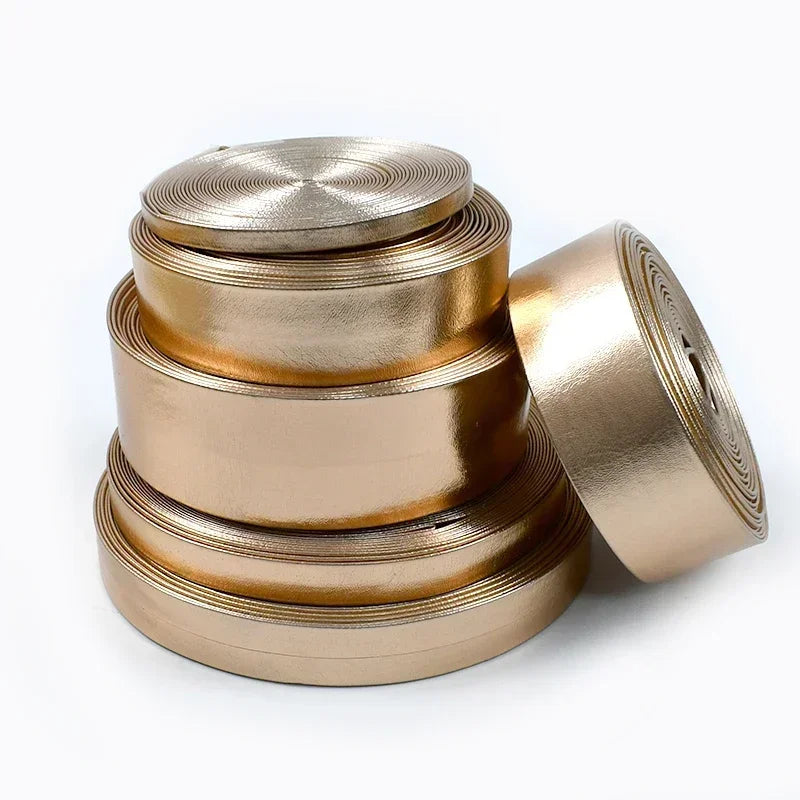 5 m PU Lederband 5-50 mm Gold Silber für DIY Schmuck Dekor Riemen