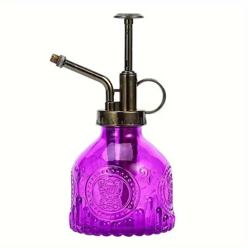 Glas Bewaesserung Spray Flasche mit Vintage Bronze Pumpe fuer Pflanzen