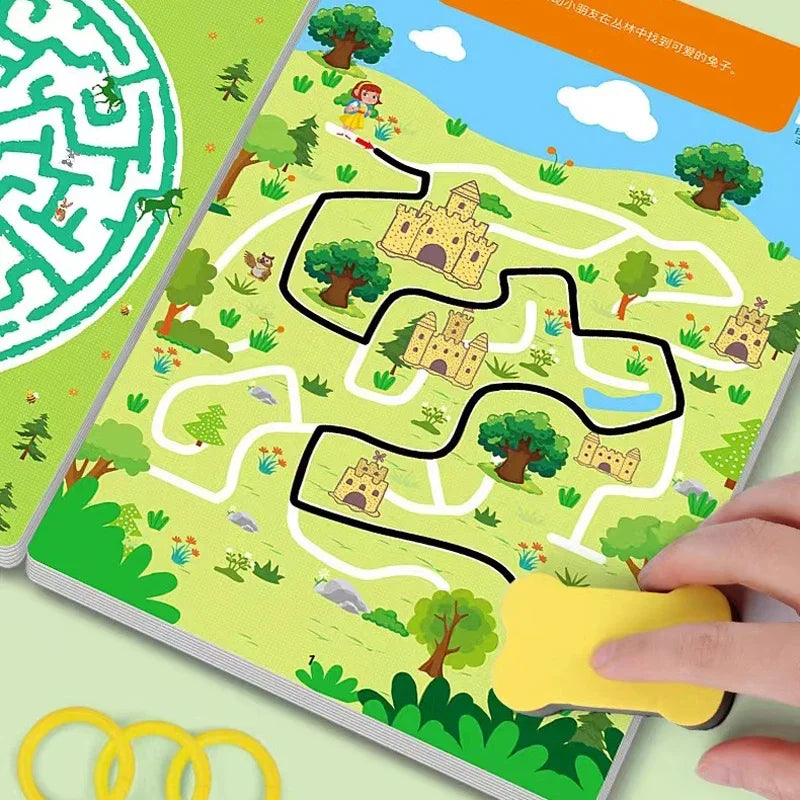 Trainingsbuch Konzentrationslabyrinth für Kinder Stiftkontrolle Montessori
