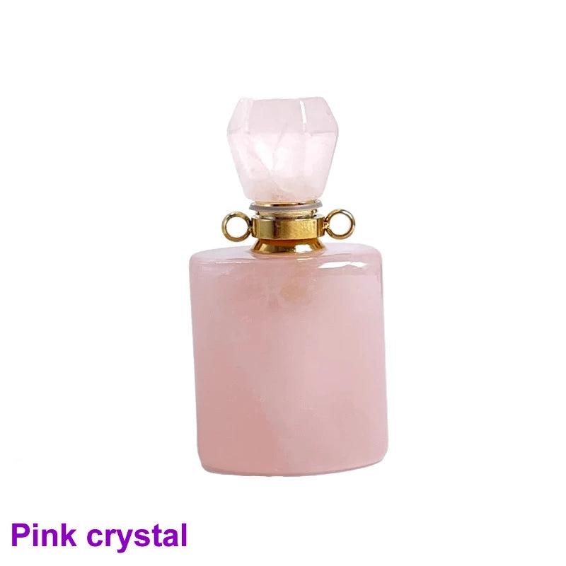 Unregelmäßige Naturstein Parfümflasche Anhänger – Amethyst Tigerauge Öl Diffusor