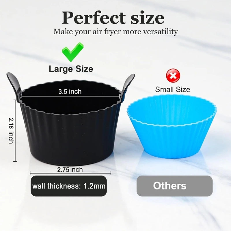 Antihaft Silikon 4/6er Set Airfryer Muffin- - Ei-Backformen, spülmaschinenfest