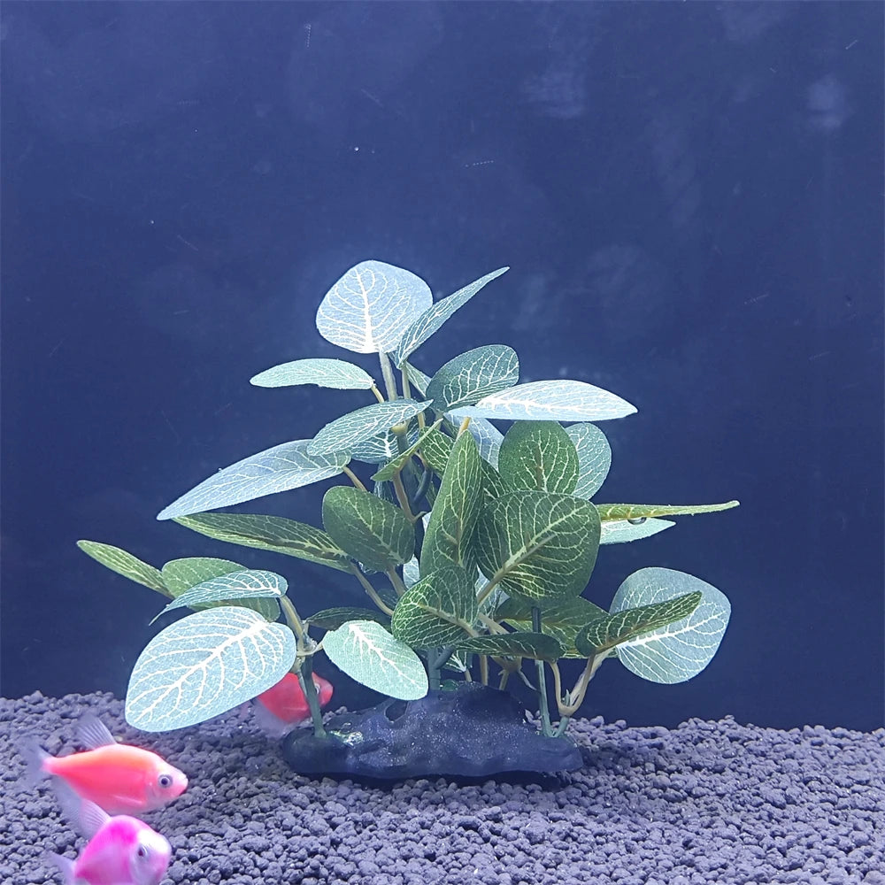 Aquarium Dekoration: Künstlicher Baumstamm & Gras aus Kunststoff für Unterwasser