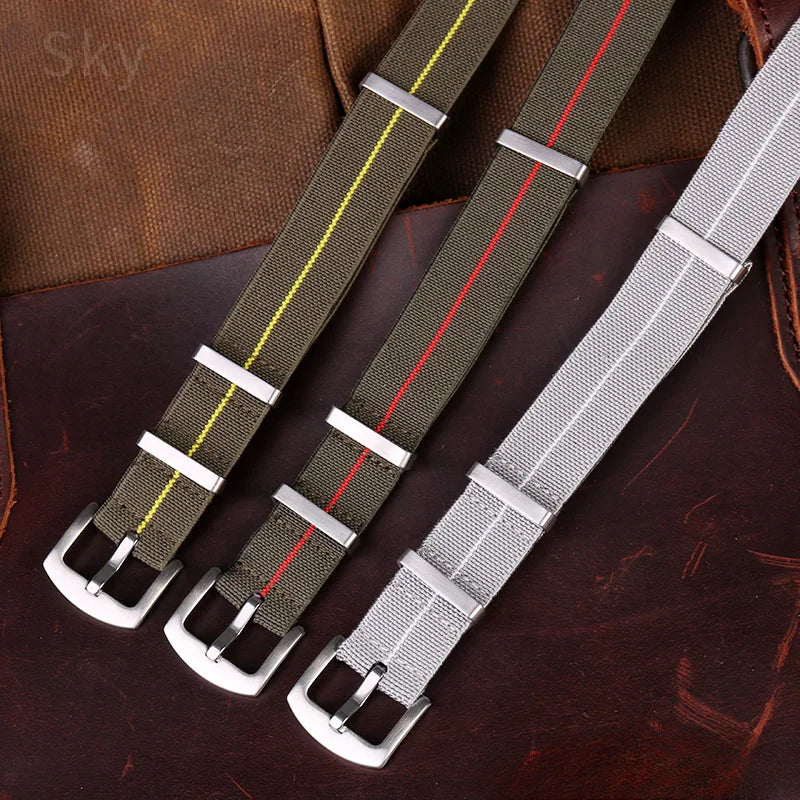 Retro Fallschirm Nylon Uhrenarmband in 18, 20 und 22 mm High Density