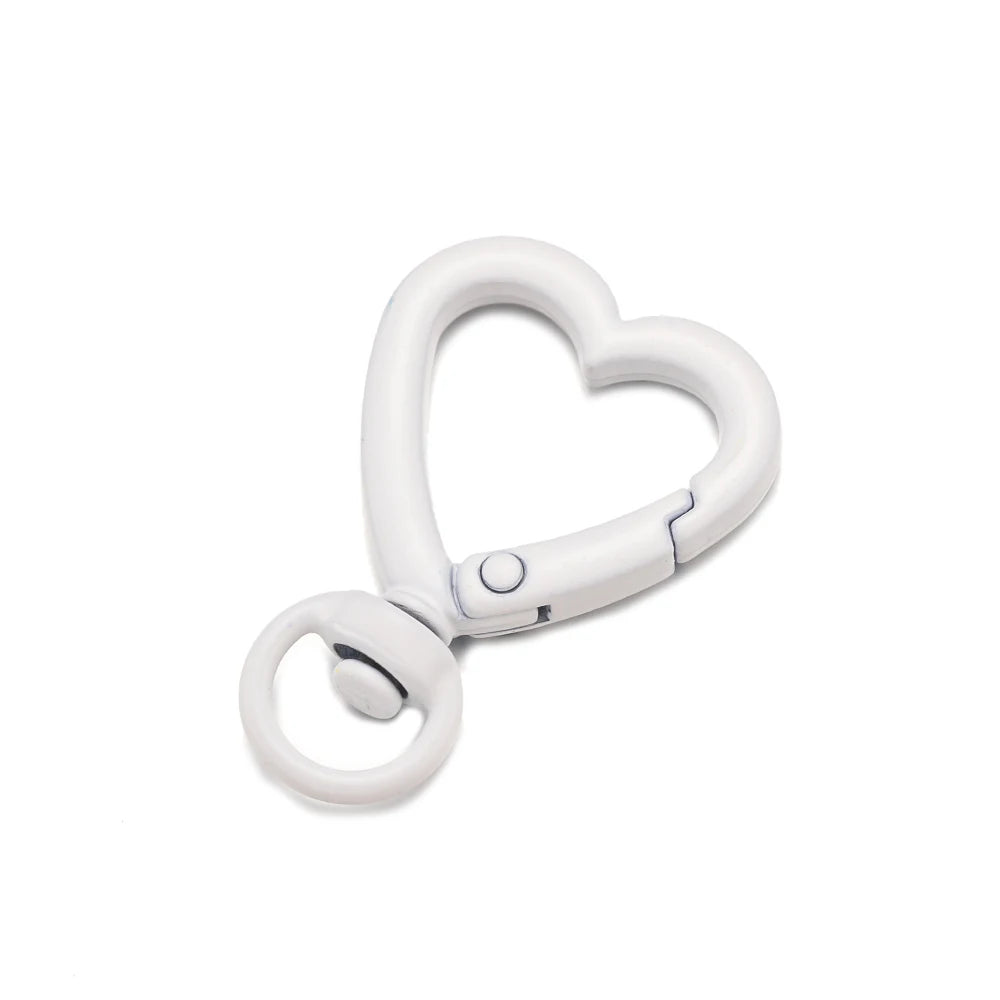 5er Set drehbare Metall-Karabiner mit Herzverschluss für Schmuck DIY