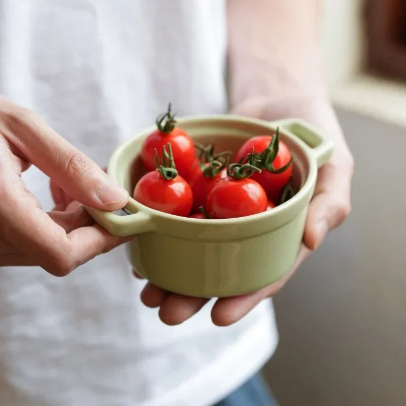 Keramik-Frühstücksschüssel mit hängenden Ohren und Deckel für Kinder