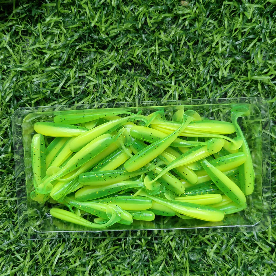 Effektive 50er Micro Köder mit T-Schwanz, 35mm/0,35g – Perfekt für Bass - Hecht