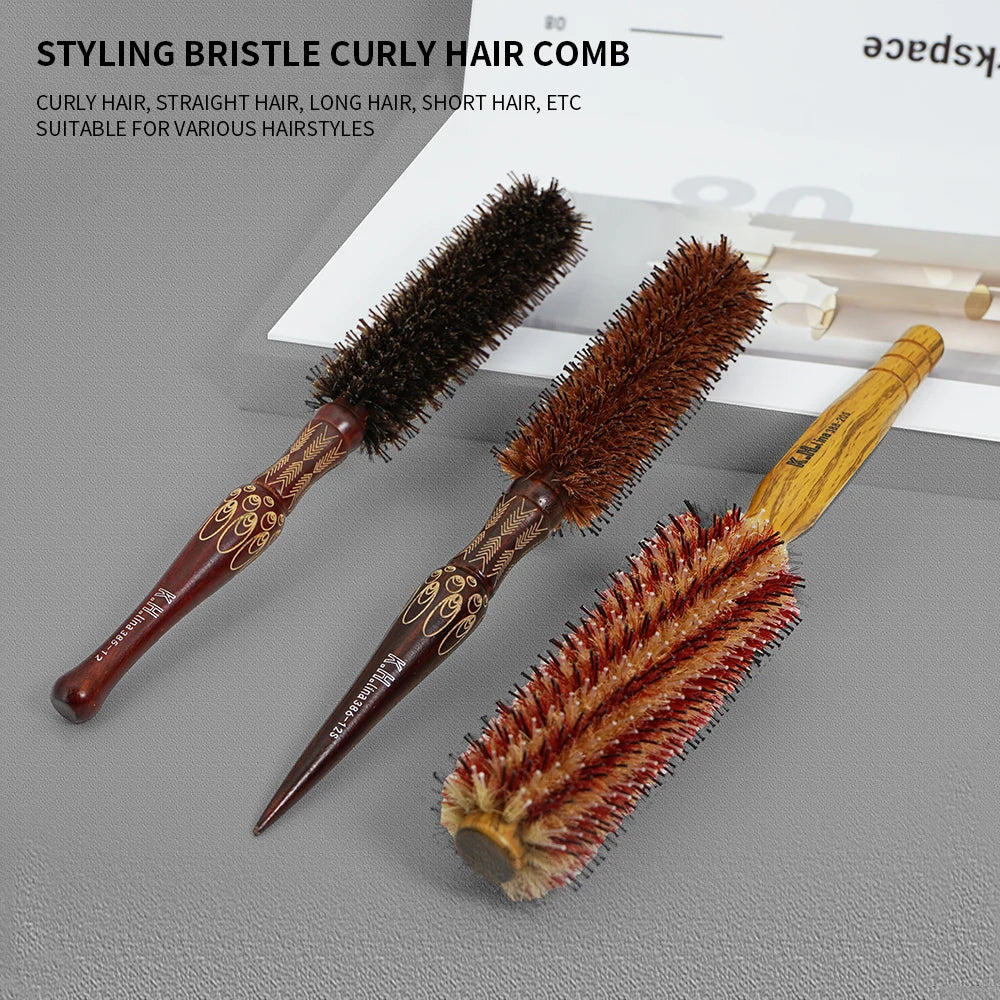 Professioneller runder Holzhaar Pinsel mit natürlichen Borsten und Anti Static Funktion