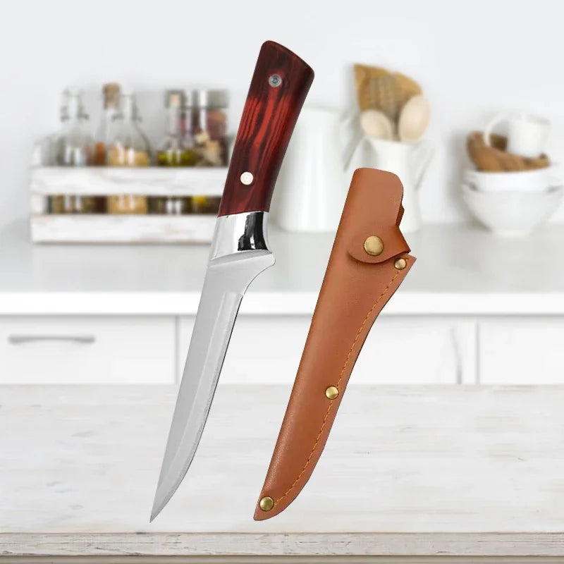 Geschmiedetes Entbeiner Messer mit Holzgriff für präzises Fleisch und Fisch schneiden
