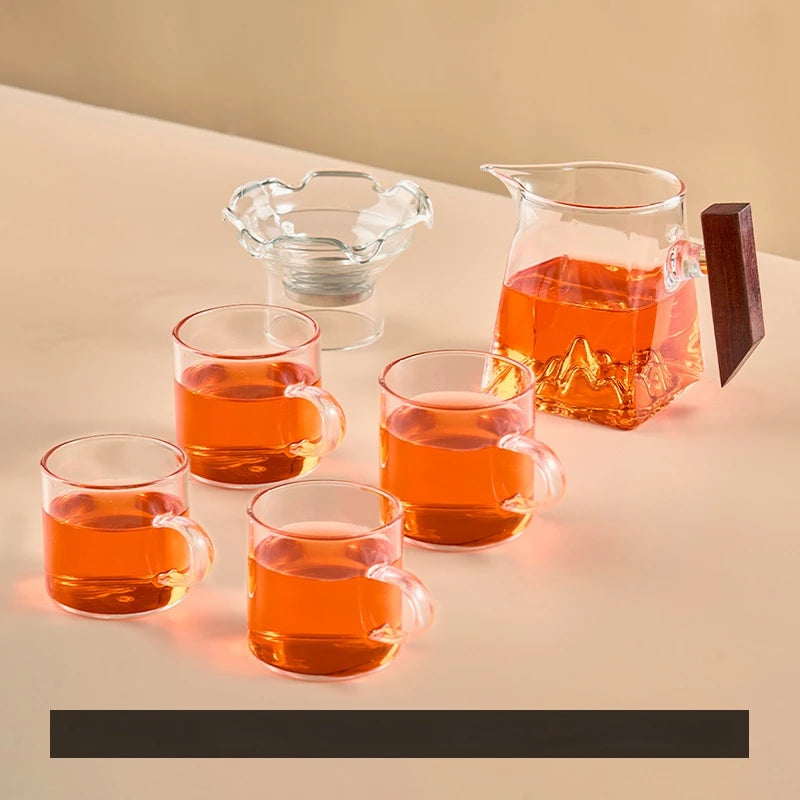 GIANXI Teetasse 350 ml Pyrex Tee-Set mit Griff und Filter handcrafted