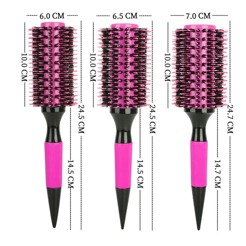 Multifunktionales Kammset mit Holzgriff und Nylon Wildschweinborsten für Salon Styling