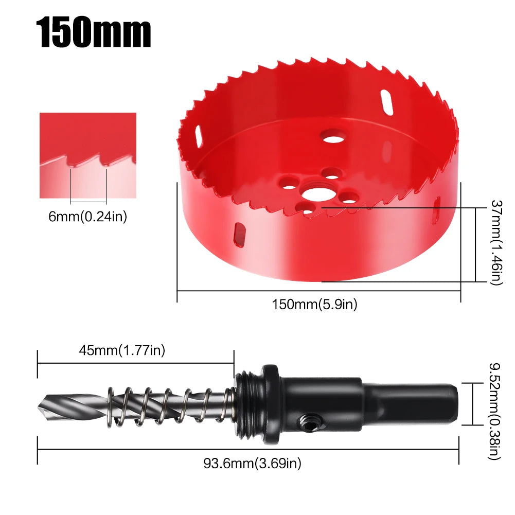 Vielseitige 15-200mm Lochsäge HSS M42 Bimetall für Metall Holz Kunststoff DIY