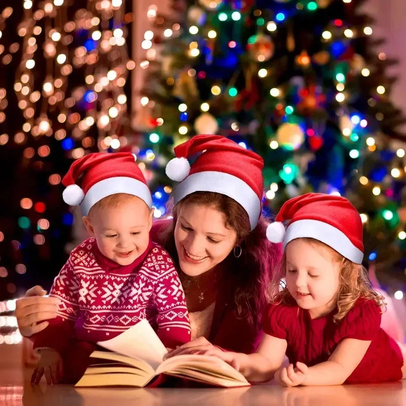 1-36 Stück klassische Vlies-Weihnachtsmannmützen für Erwachsene und Kinder