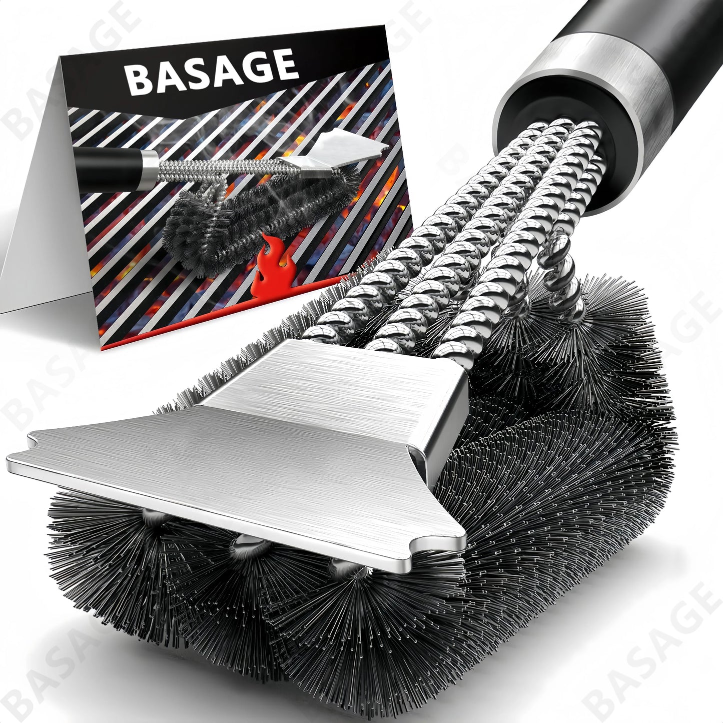Borstenfreie Edelstahl-Grillbürste – Sicher - rostbeständig für sauberen Grillspaß