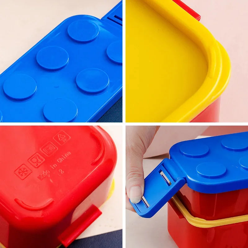 Baustein Bento Lunchbox Set 1050/1300ml doppellagig für Büro - Schule