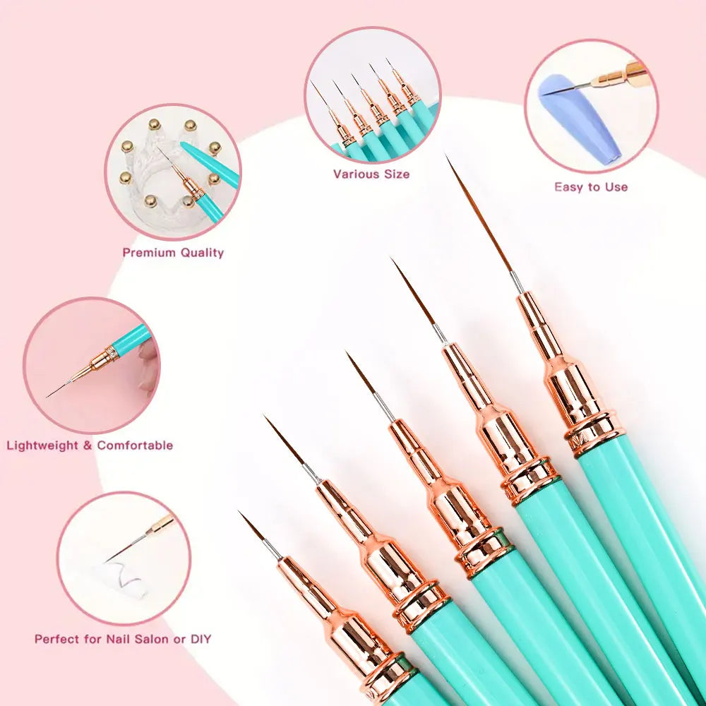 Nageldesign Pinsel Set Ultra Dünne Linie Für Präzise Nail Art Malerei
