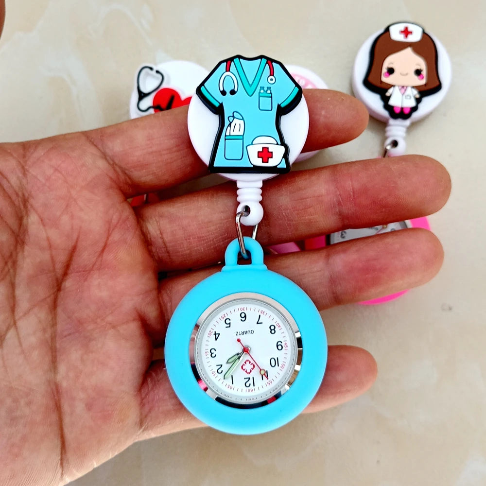 Präzise - stilvoll: Unisex Fob Taschenuhr mit medizinischen Symbolen, 4 cm