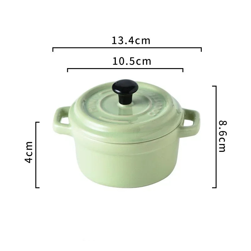 200ml Keramikschüssel mit Deckel für Auflauf, Creme Brulee & Suppe