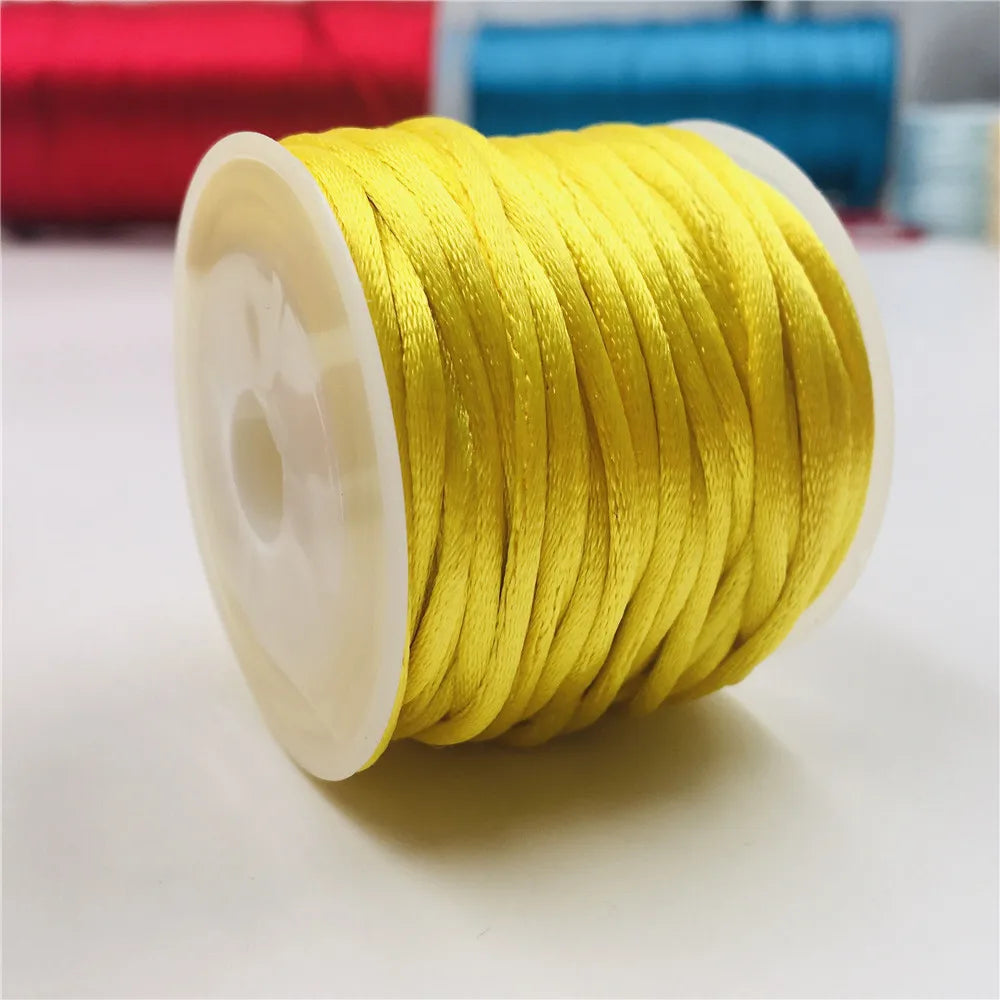 2mm Satinband geflochten Seide Makramee Seil für DIY Armbänder