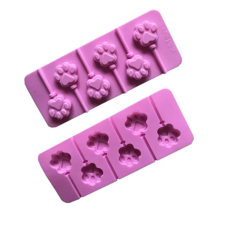 Silikon Lutscher Backform in Katzen- - Pfotenform für DIY Schokolade