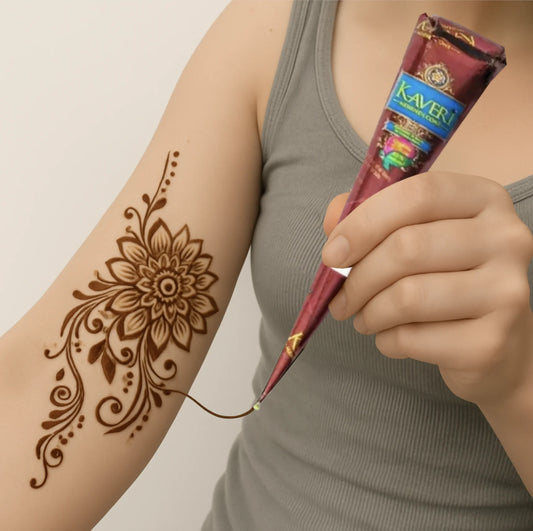 Temporäre Henna Tattoo Creme in Braun Schwarz Rot