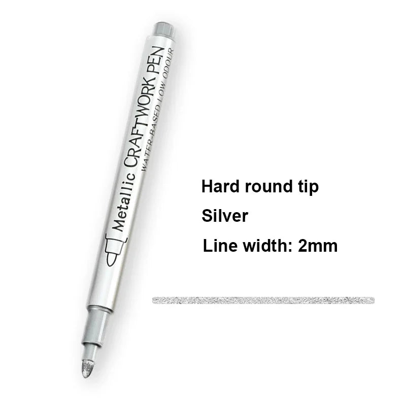 Glänzende Metallic Marker Gold - Silber – Permanente Pinselstifte für Kreative