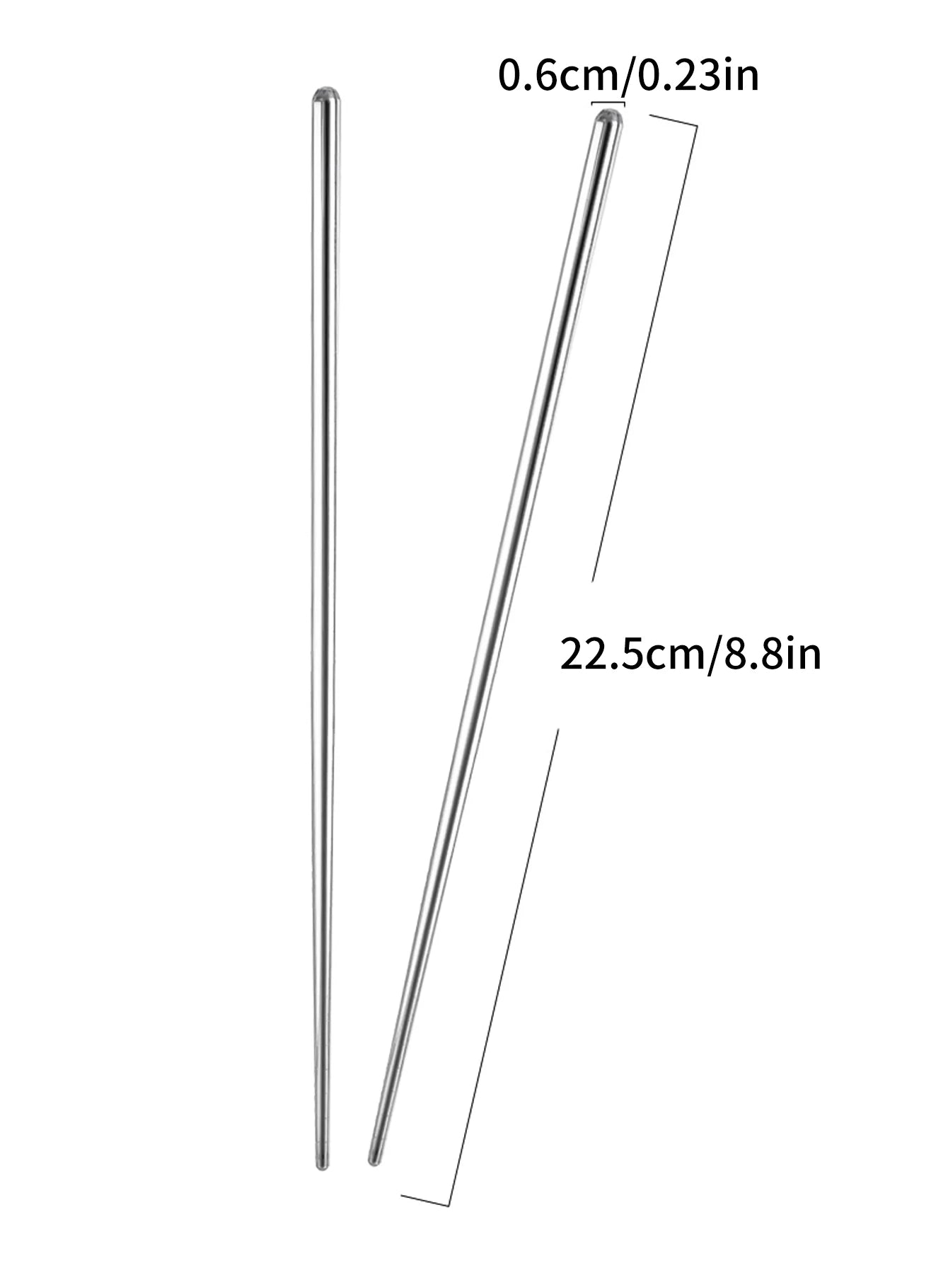 Essstäbchen Edelstahl wiederverwendbar rutschfest 22,5 cm 1 Paar