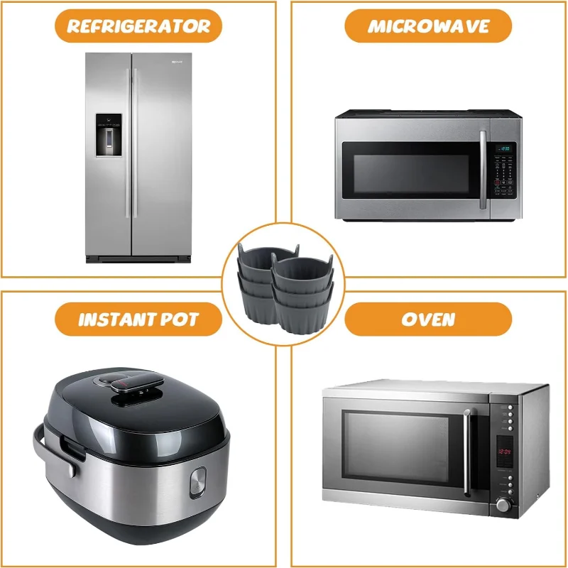 Antihaft Silikon 4/6er Set Airfryer Muffin- - Ei-Backformen, spülmaschinenfest