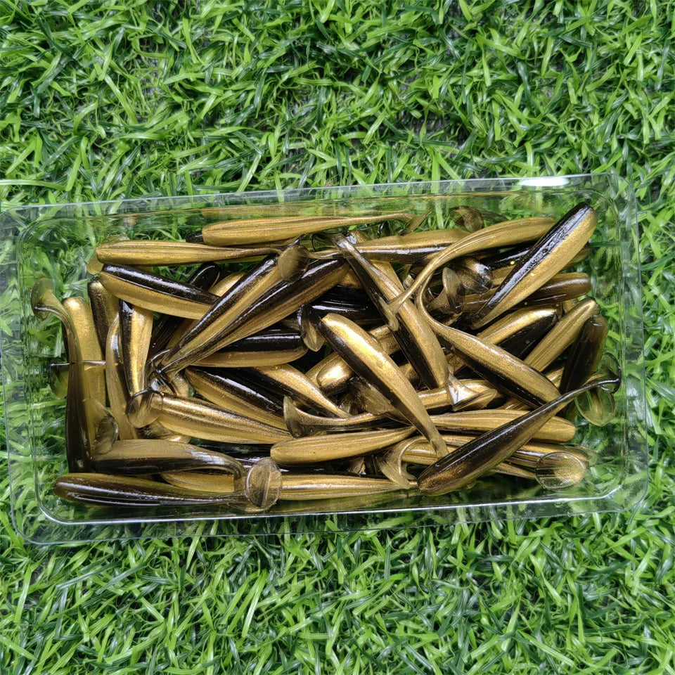 Effektive 50er Micro Köder mit T-Schwanz, 35mm/0,35g – Perfekt für Bass - Hecht