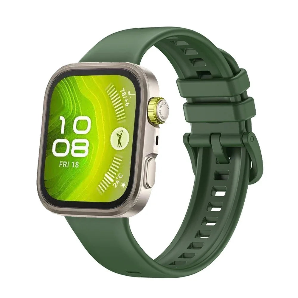 Atmungsaktives Sport-Silikonarmband mit bunter Metallschnalle für Watch Fit 3/4/4 Pro