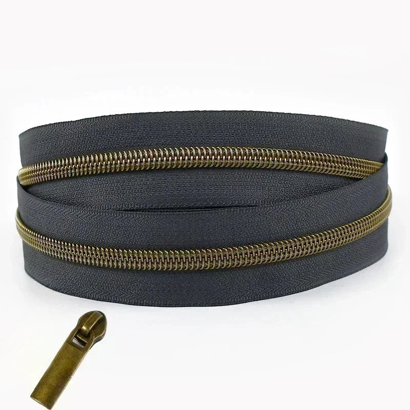 Nylon Reissverschlussband Nr 5 pro Meter mit Schiebern fuer Naehprojekte