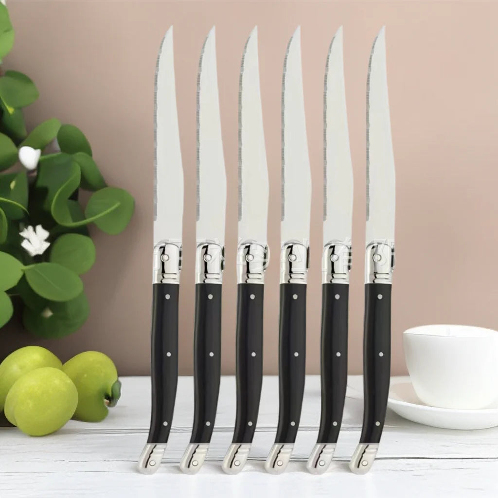9 Zoll Laguiole Steakmesser Set mit Ergonomischem Griff und Edelstahlklinge
