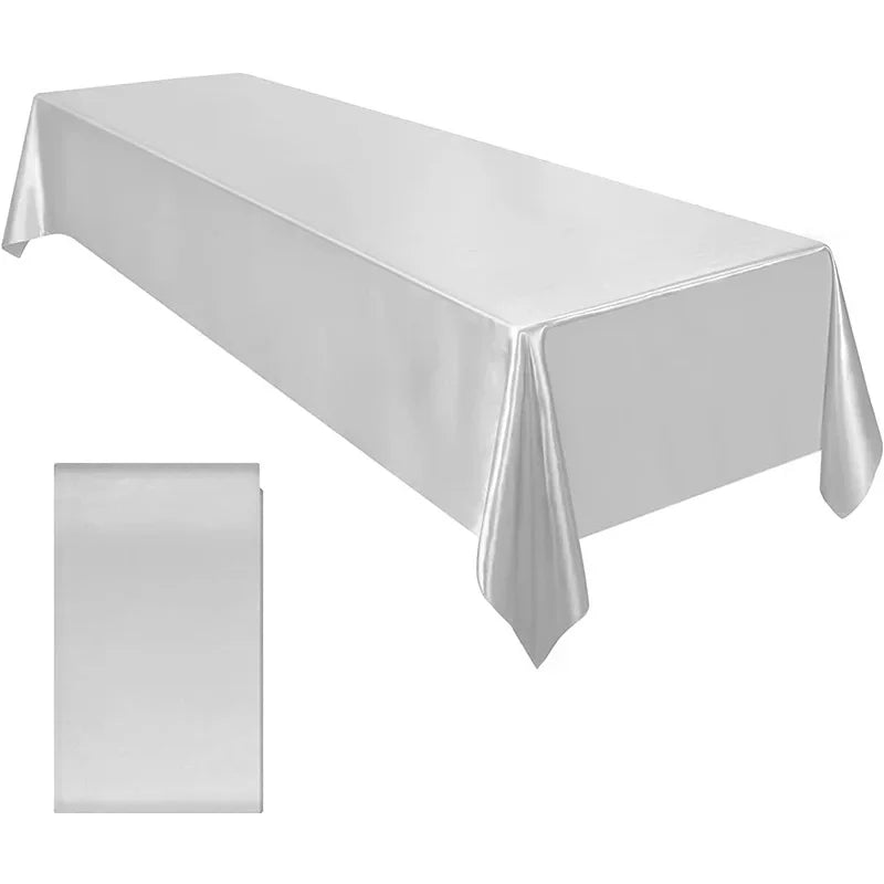 Rechteckige Hochzeitssatin Tischdecke Große Glatte Satin Tischdecke Für Feiern