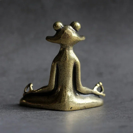 Retro Kupfer Weihrauchhalter Zen Frosch aus Bronze – Stilvoll - Langlebig, 5x5 cm