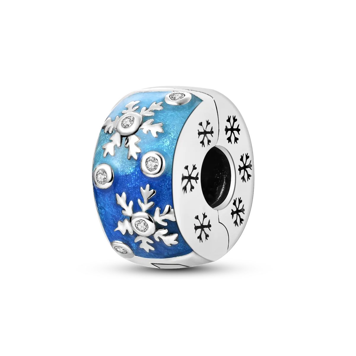 Edler Charm-Anhänger aus 925er Silber mit funkelndem blauem Zirkon – perfekt für DIY-Schmuck