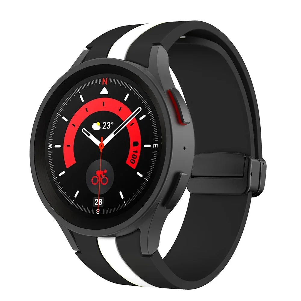 Komfort - Stil vereint: Atmungsaktives Silikonarmband mit Magnetschnalle für Galaxy Watch