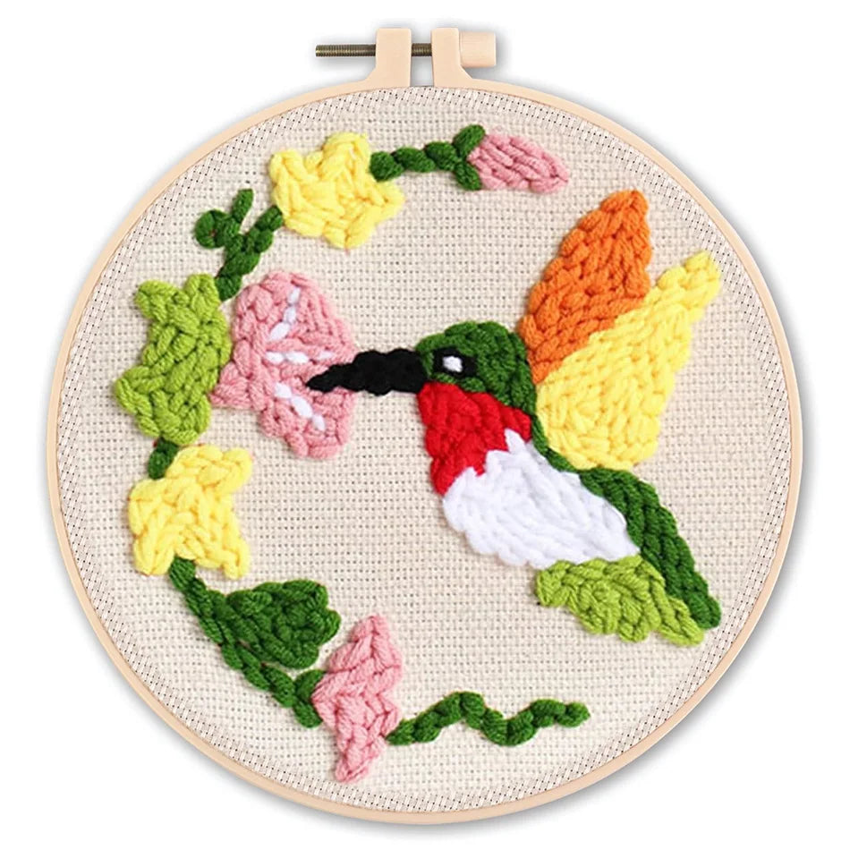 DIY Punch Nadel Stickerei Starter Kit mit Tiermustern für Anfänger