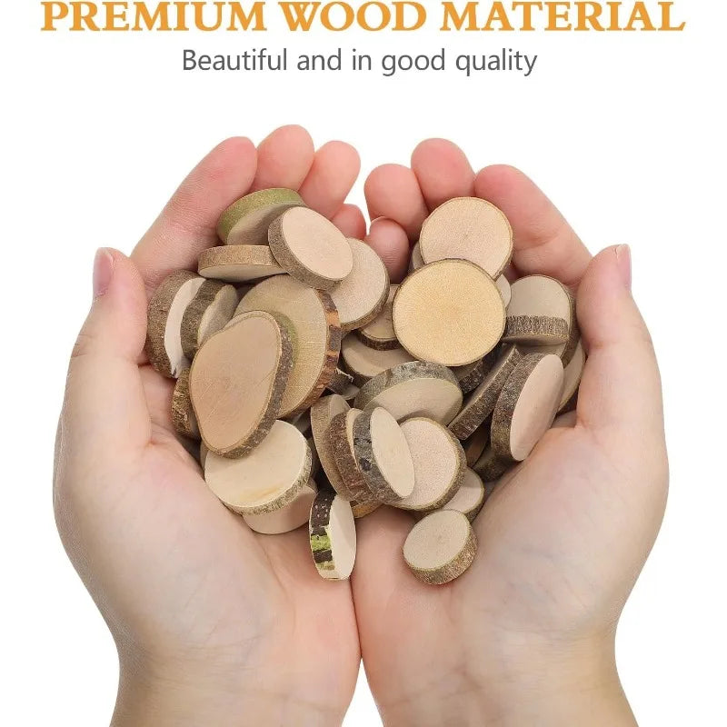 Kreative DIY-Holzscheiben 30er Set, 1-3 cm Naturholz für Bastelideen - Deko