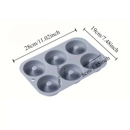 6 Löcher Silikon Backform Antihaft Donut Formen für Muffins und Cupcakes