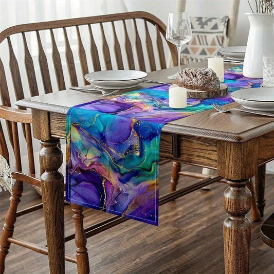 Abstrakter Lava Marmor Batik Tischläufer Langlebig Outdoor Deko Varianten