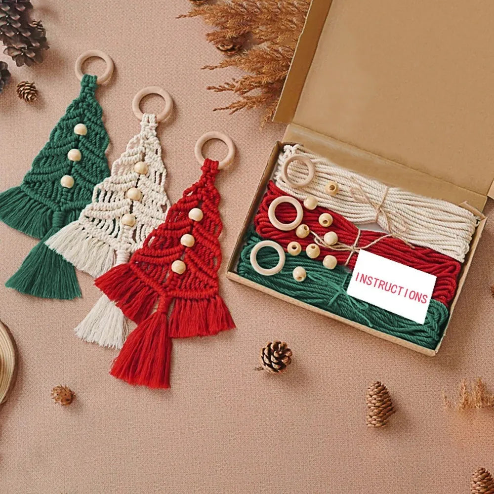 DIY Makramee Weihnachtsbaum Set handgefertigte Wanddekoration