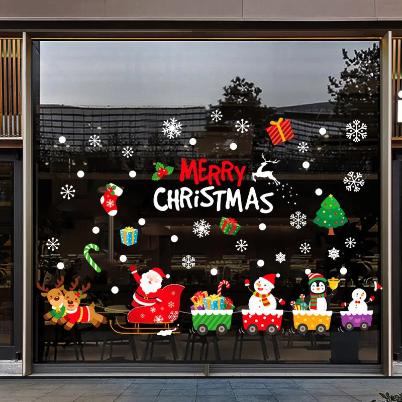 113 Statische Fensteraufkleber Weihnachtsschneeflocken für Partydeko