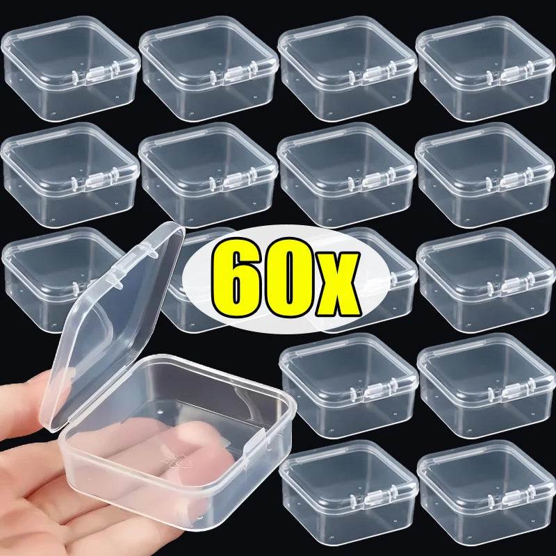 Platzsparend - Sicher: 6er Set transparente Mini Schmuck Aufbewahrungsboxen