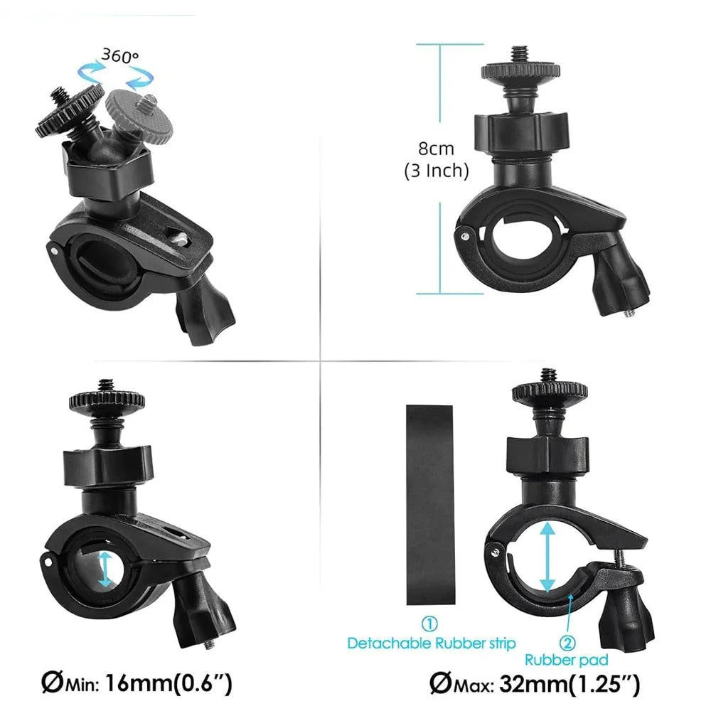 Fahrrad Motorrad Halterung aus Kunststoff mit 1/4 Zoll Gewinde 16-32mm