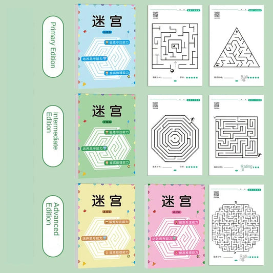 Spielerisch Lernen: Kinder Labyrinth Spielbuch für Konzentration - Köpfchen, 3–12 Jahre