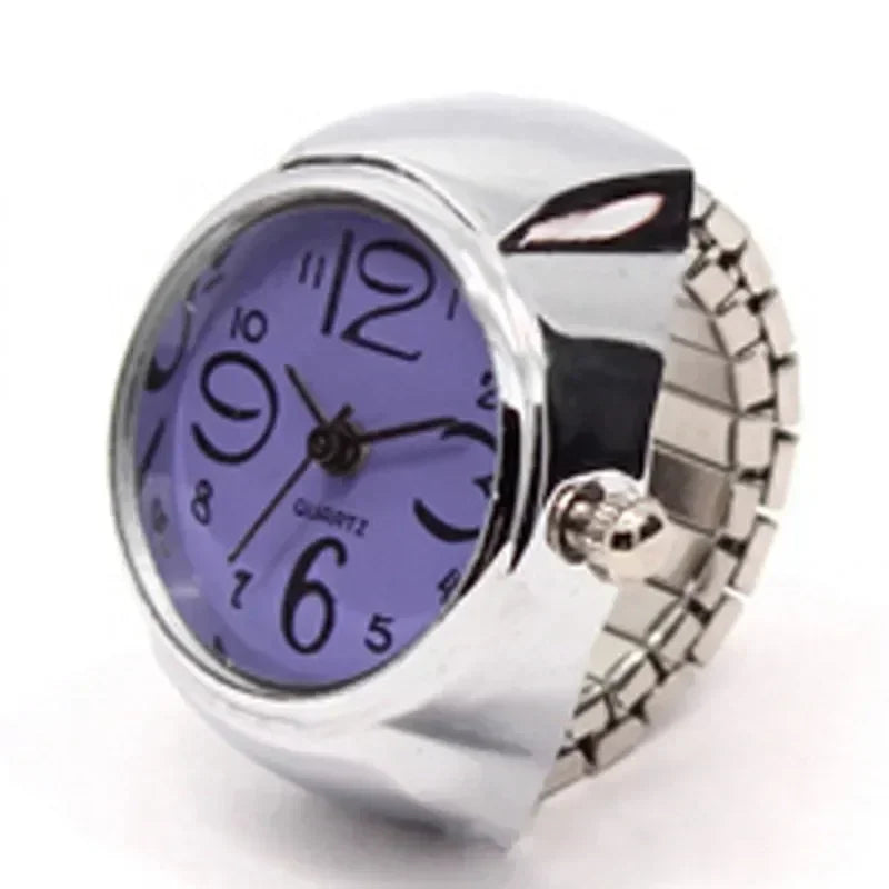 Mini Fingeruhr mit elastischem Band – Vintage Design für Damen - Herren