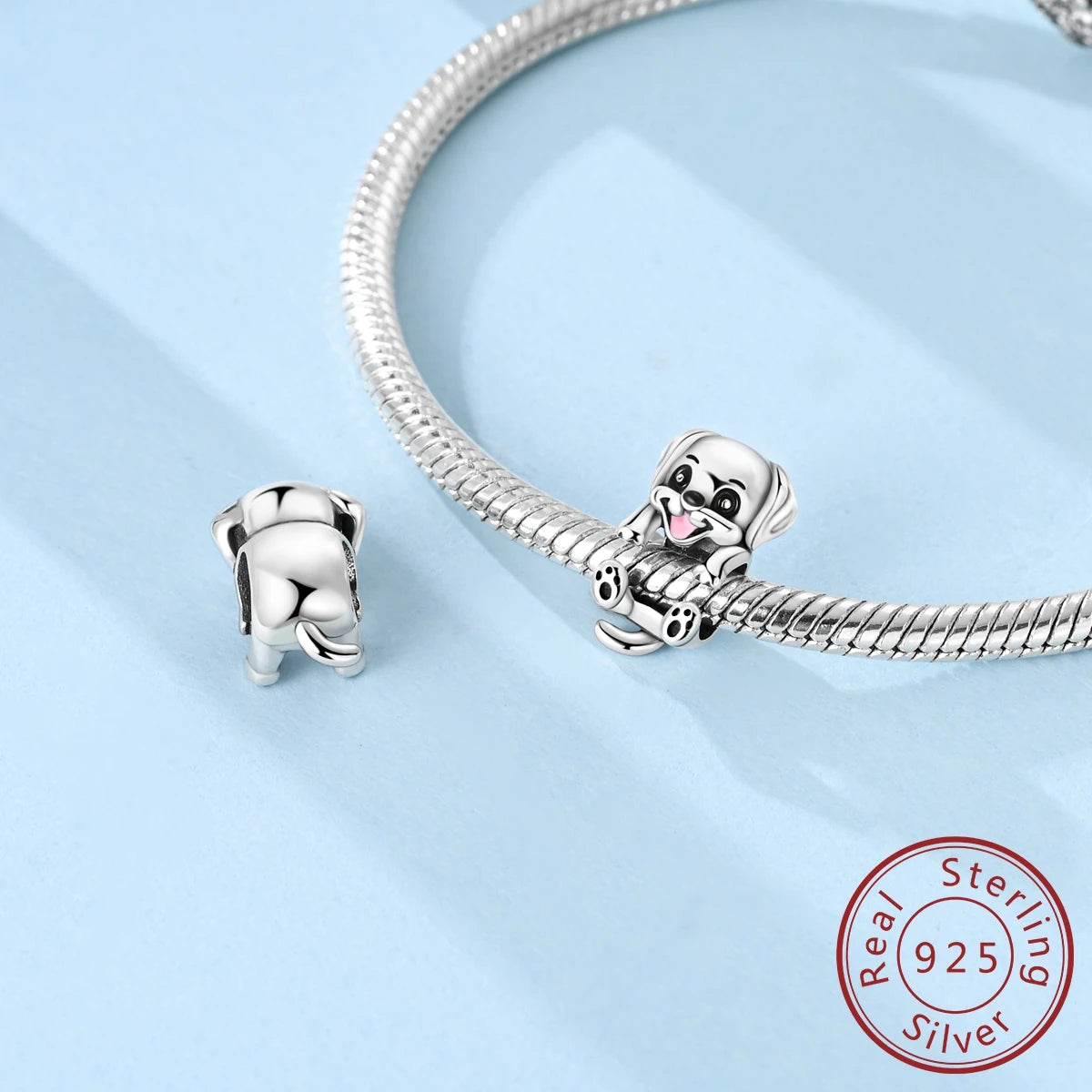 925er Sterlingsilber Charms mit Zirkon – Familie, Hund - Sternenhimmel Set