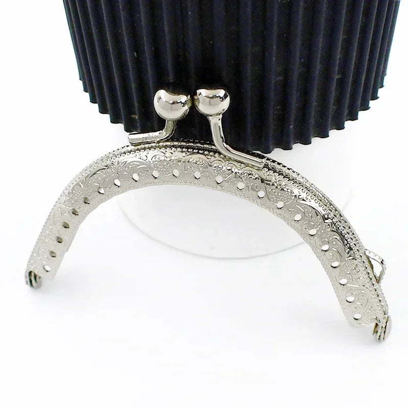 Elegante Metall-Taschengriffe 85 mm mit Kussverschluss, 5 oder 10 Stück