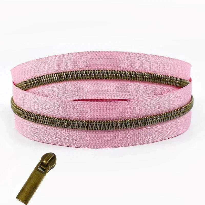 Nylon Reissverschlussband Nr 5 pro Meter mit Schiebern fuer Naehprojekte