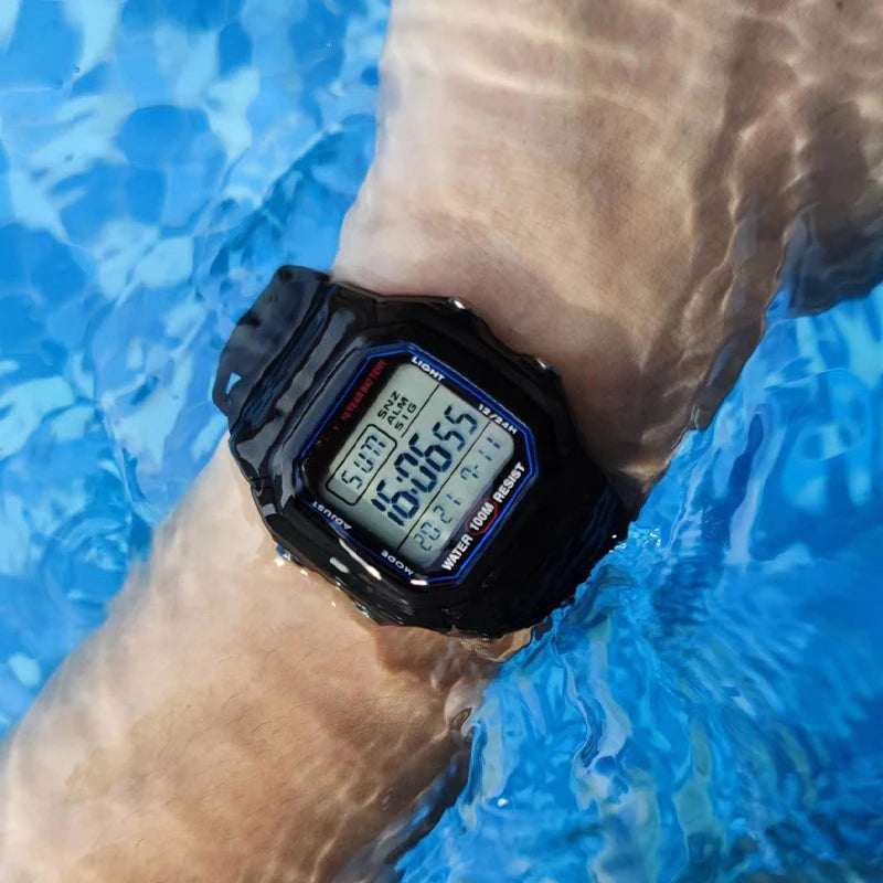 Digitale LED Armbanduhr – Quadratisch, Sport Business Silikon für Damen Herren