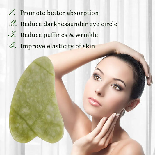 Natürlicher Rosen-Jade-Roller mit Gua Sha Massagegerät aus Kristall